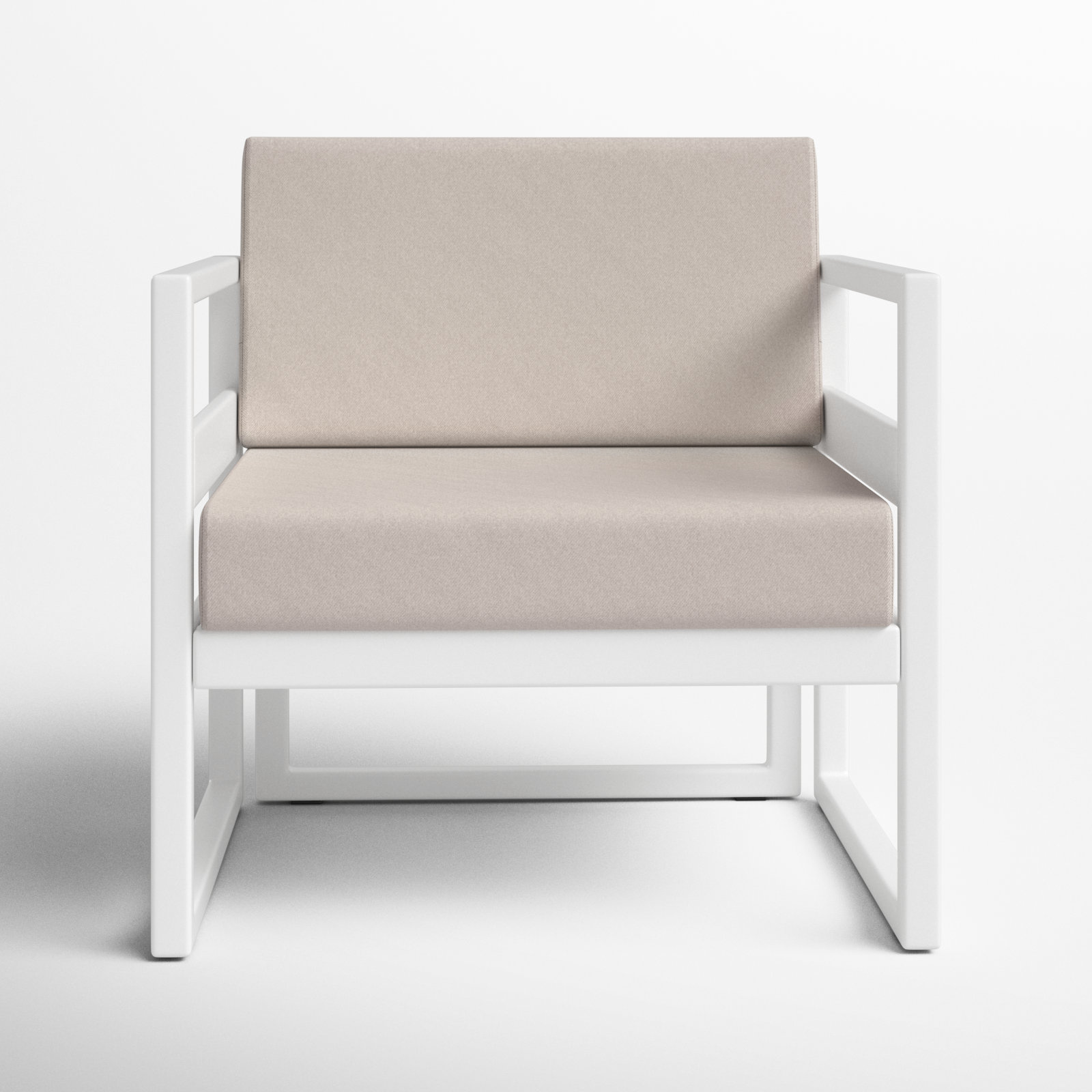 Lane Outdoor Lounge Chair, White, Canvas Flax Sunbrella® Canvas