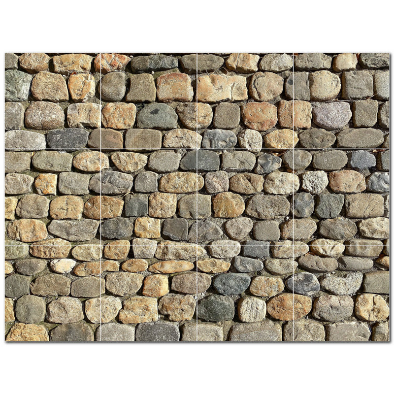 Rocks Photo 12'' x 12'' Satin Ceramic Decorative Mural