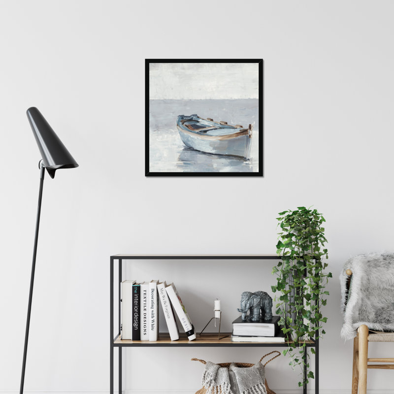 Reflected Horizon I by Ethan Harper - Painting, 55cm H x 55cm W, Black Framed Paper Print