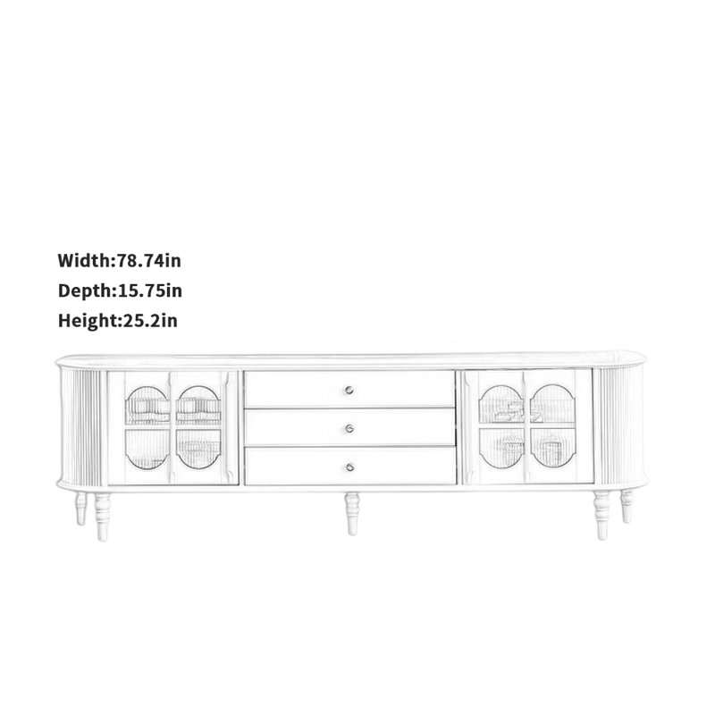 Meuble télé Modern Creative, H 25,2 po x L 78,74 po x l 15,75 po