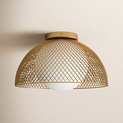 Poet Single Light Glass Flush Mount