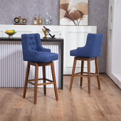 Versatile Set of 2 Swivel Bar Stools with Sturdy and Comfortable Design