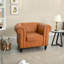 Ensemble de canapé Chesterfield 3 pièces en cuir Arlisa - canapé, fauteuil et causeuse capitonnée-1346683374