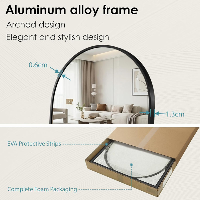 Metal Arch Mirror, Black