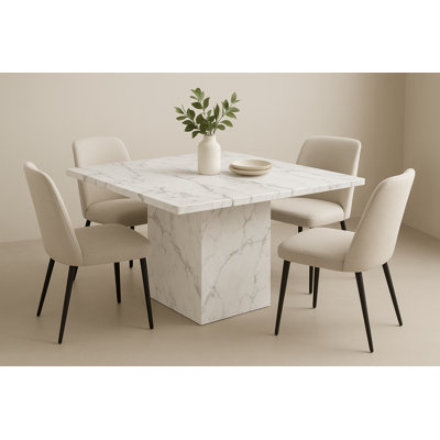 Venne 60" Square Marble Dining Table 