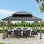 Cedar Wood Gazebo RYSY - 390cm x 450cm, black
