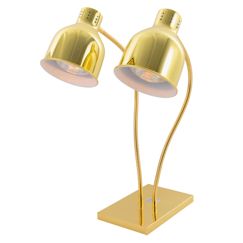 Lampe chauffante 500 W à 2 têtes, Or