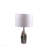 19" Dodecahedron Solid Crystal Prism Table Lamp In Chrome Silver