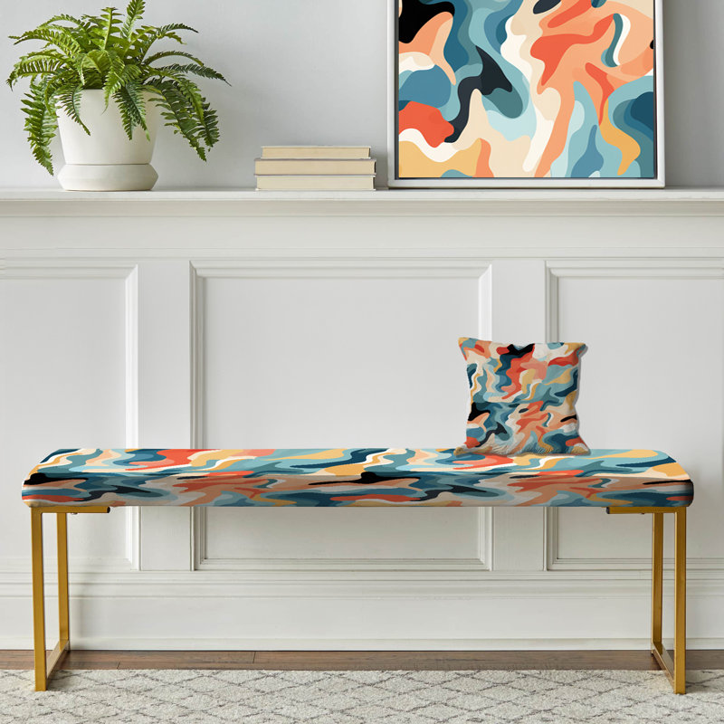 Vert et orange Nomad Camo Elegance - Banc rembourré camouflage doré