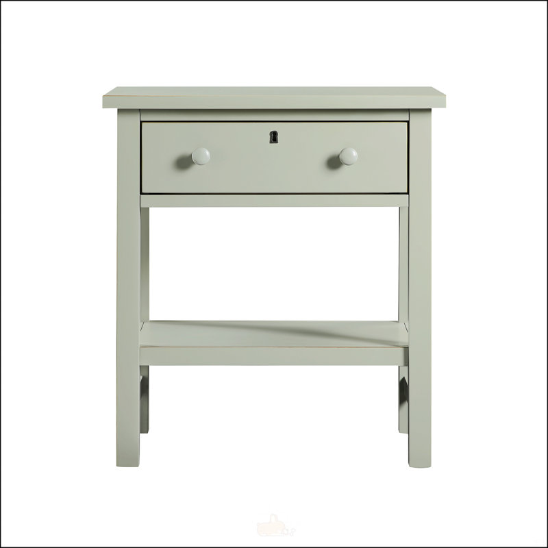Table de chevet de rangement à 1 tiroir Finley avec finition vieillie et tablette ouverte pour un charme rustique Finley