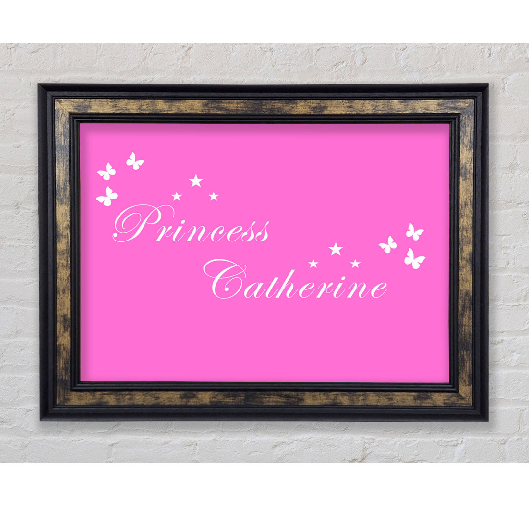 Girls Room Quote Your Own Name Princess Grey - Einzelne Bilderrahmen Kunstdrucke