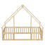 Lit simple en bois en forme de maison avec clôture, garde-corps, naturel-1186876517-1186876519