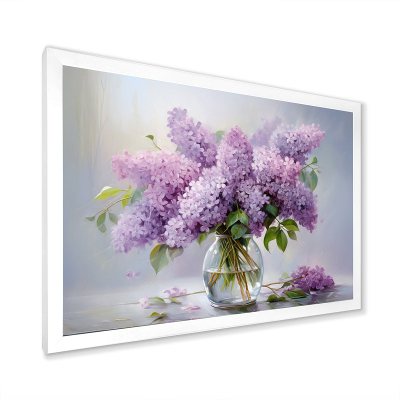 Lilacs Romantic Impression III On Canvas Print, 16" H x 32" W, Single Picture Framed, White