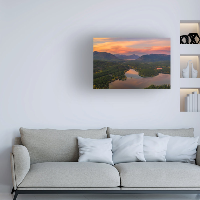 Art mural sur toile tendue - Jeff Poe, art mural «Mountain Lake Reflections» pour le salon, la chambre à coucher ou le bureau - 12 x 19