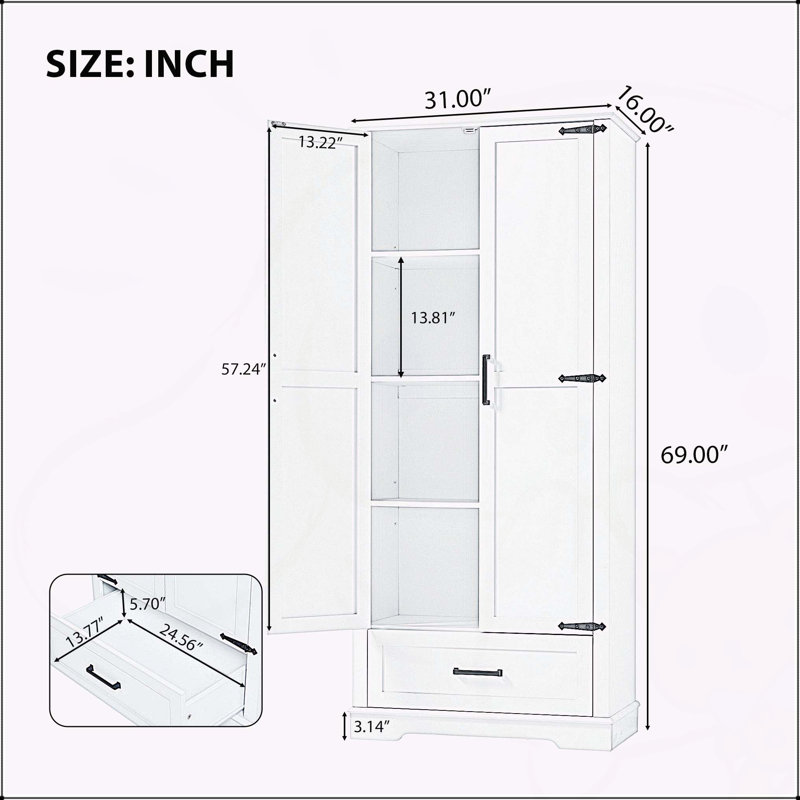Versatile Tall Bathroom Cabinet with Adjustable Shelves and Ample Storage
