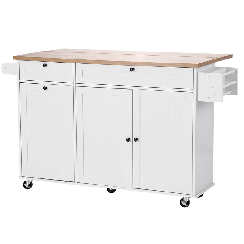 Armoire de rangement 60 po avec îlot de cuisine à roulettes avec tiroir