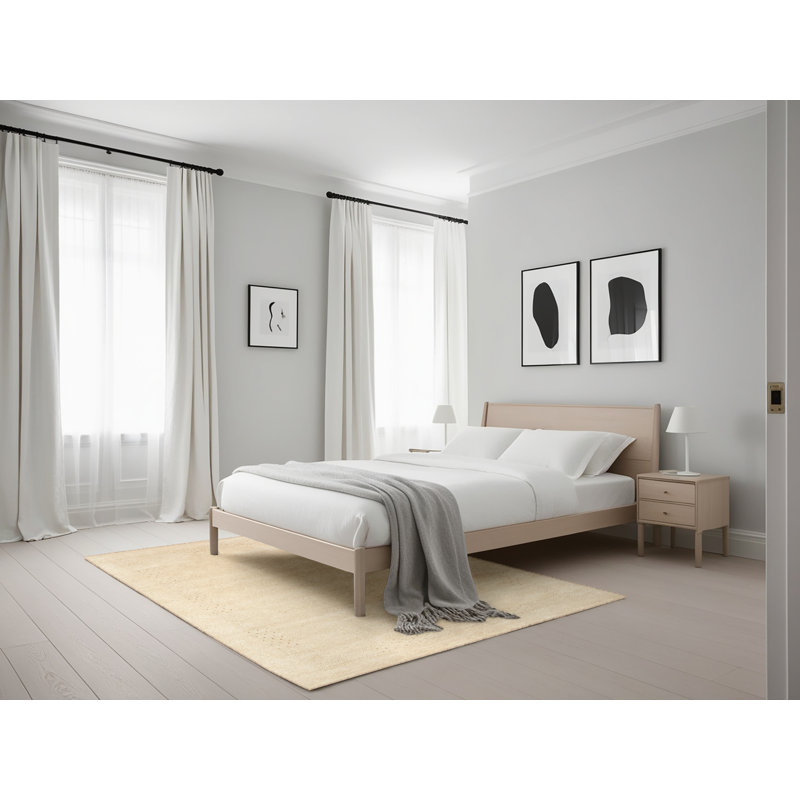 Surface beige contemporaine tapis, Rectangle 5 pi x 7 pi