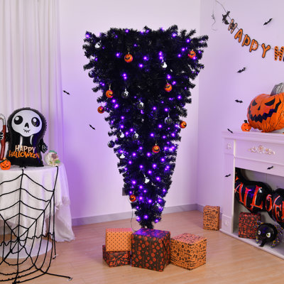 6 ft. Pre-Lit Upside Down Artificial Christmas Tree with 250 LED Lights