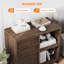 Classeur à 3 tiroirs avec tablettes de rangement ouvertes, classeur latéral à roulettes pour dossiers de format lettre / A4, support d'imprimante mobile avec roulettes, armoire de rangement en bois pour le bureau personnel-129589716