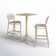 Farrah Square Bar Set With 2 Barstools