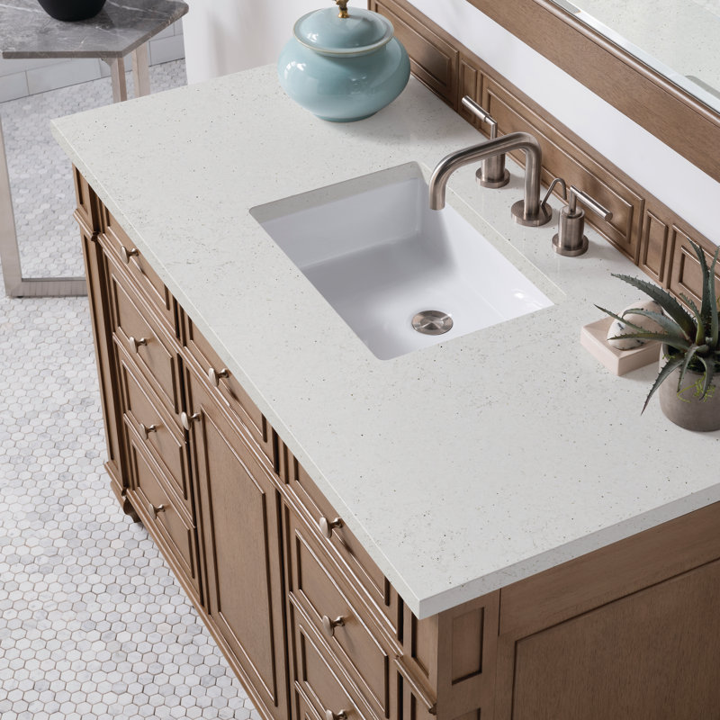 Bristol 48'' W Single Vanity, Whitewashed Walnut, Lime Delight, 8" Widespread