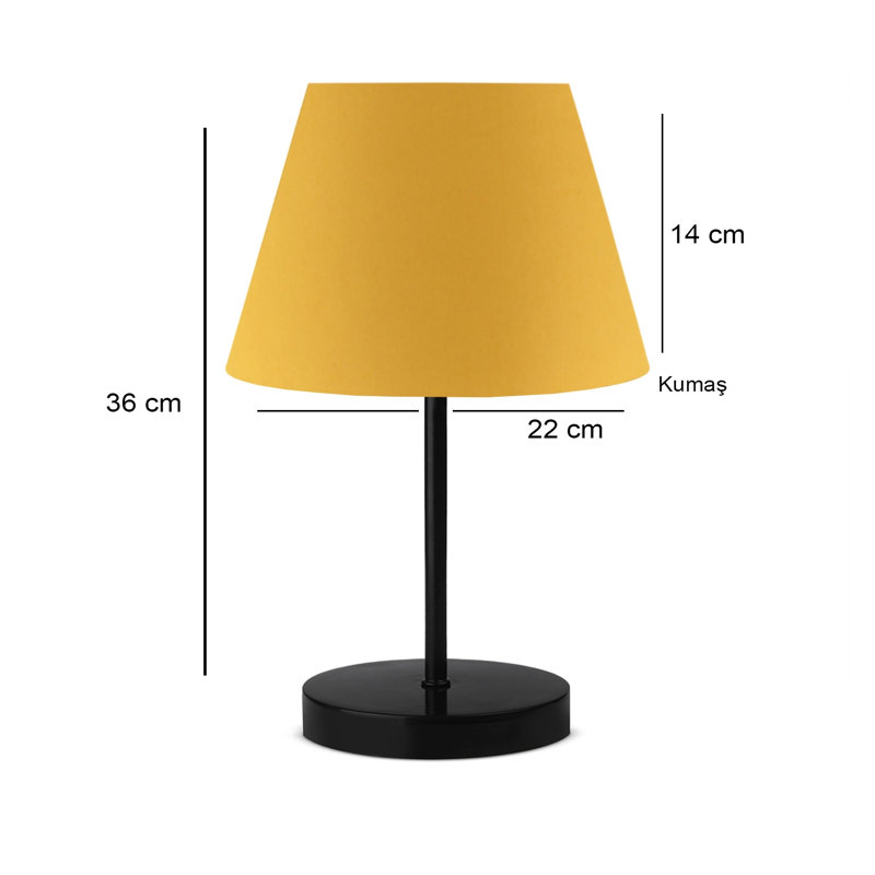 Horold Metal Table Lamp, Mustard