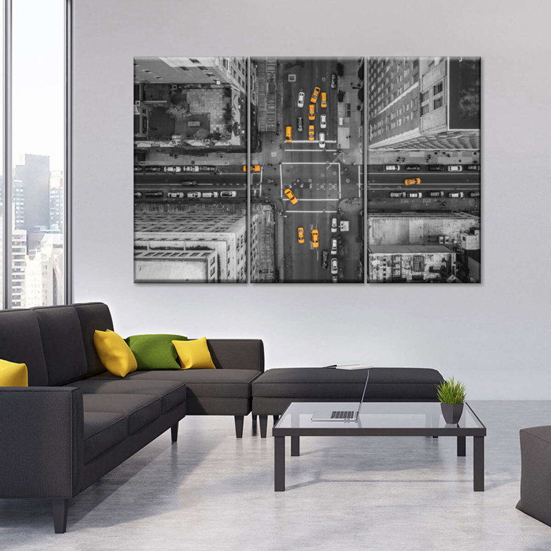 Ensemble 3 pièces NYC Avenue Pop sur toile, H 28 po x l 45 po x P 1,25 po