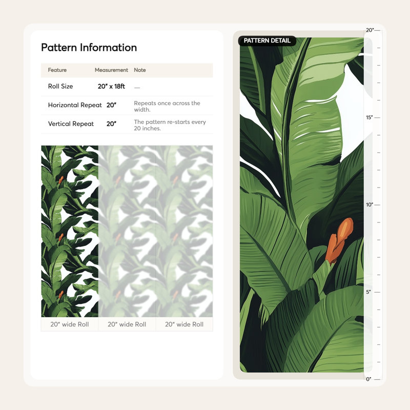 Papier peint botanique moderne vert avec feuilles de bananier tropical