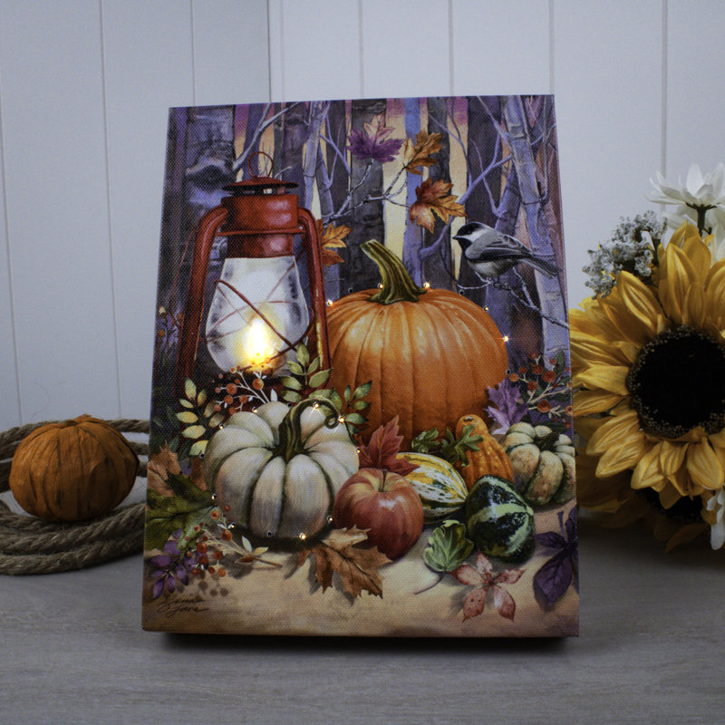 Harvest Lantern 8x6 Lighted Tabletop Canvas