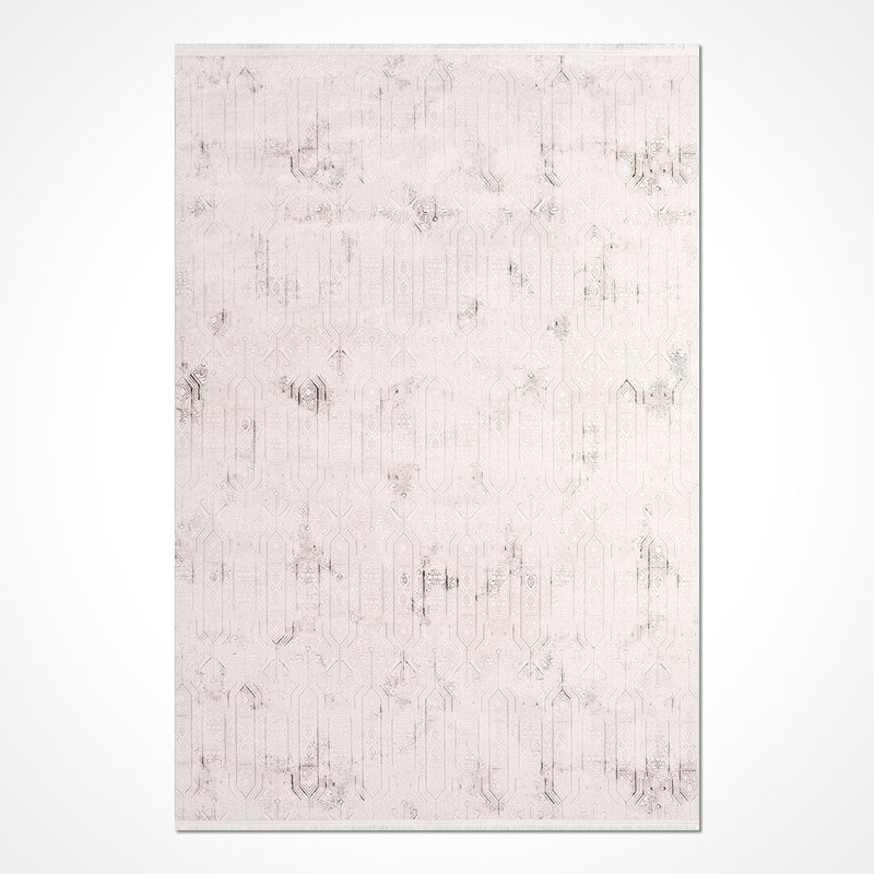 Tapis oriental lavable en machine crème antidérapant, Rectangle 2 pi 8 po x 5 pi