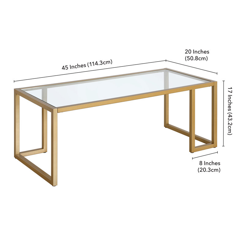 Oscar Sled Coffee Table, Brass