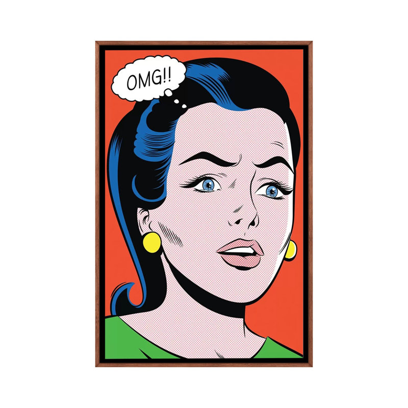 OMG! by Joseph McDermott - Print on Canvas, 152.5 cm H x 101.5 cm W, Classic Brown Wood Framed