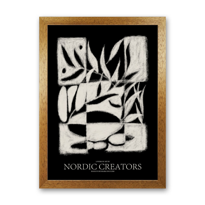 Black Pattern - Print, Oak Framed, 59.4cm H x 42cm W x 3cm D