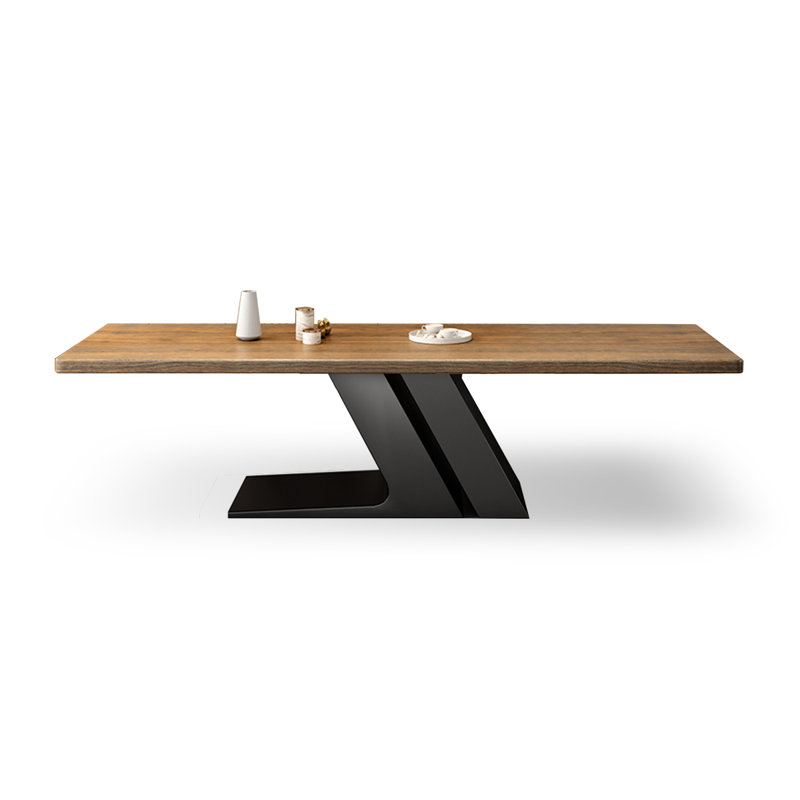 Tables de salle à manger en bois massif brun, H 29,53 po x L 94,49 po x l 39,37 po