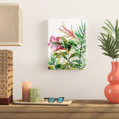 « tropical floral plantes », reproduction de peinture à l’aquarelle sur toile