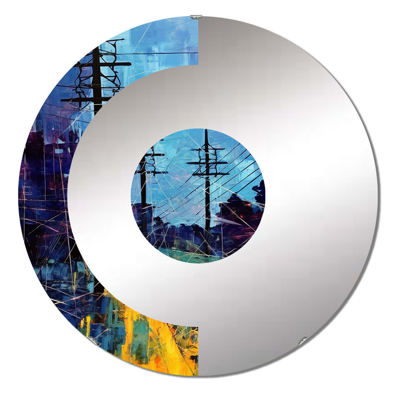 Charlyann - Miroir mural demi-cercle, 31,4 po x 31,4 po