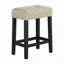 Ensemble de table de salle à manger à deux tons avec 2 tabourets et coussin capitonné