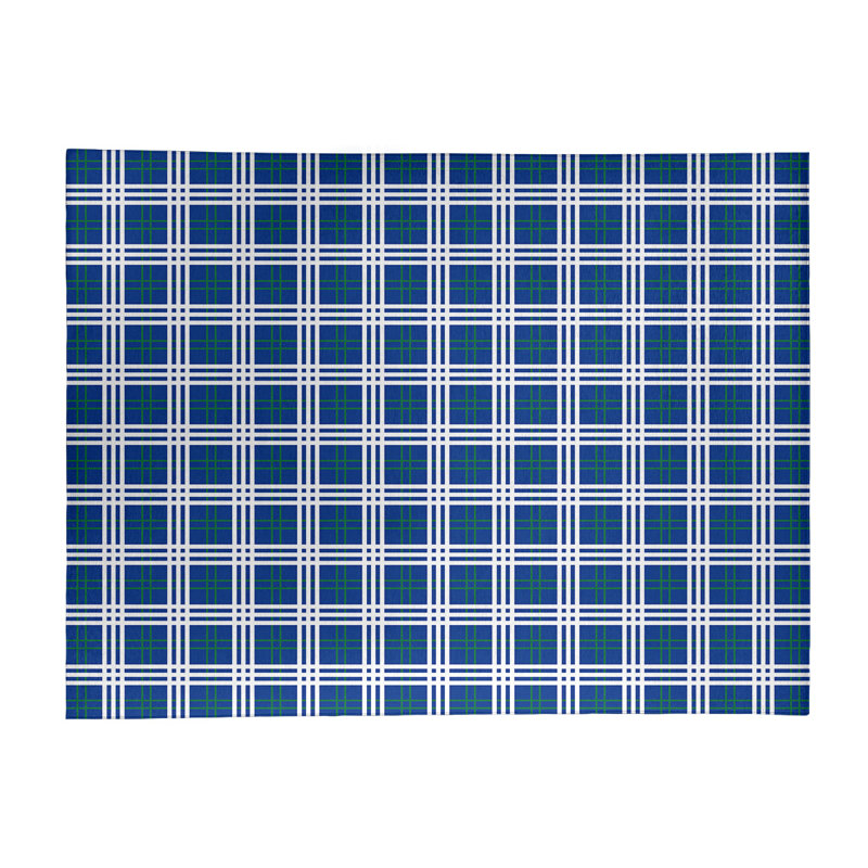 Tapis à carreaux bleu, Rectangle 9 pi x 12 pi