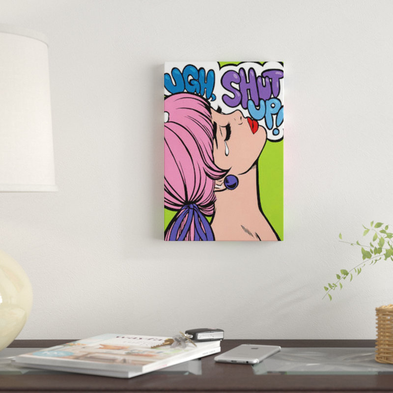« ugh arrêt ! » impression sur toile, reproduction d’art sur toile, H 26 po x l 18 po x P 1,5 po, Pas de tapis, Toile tendue