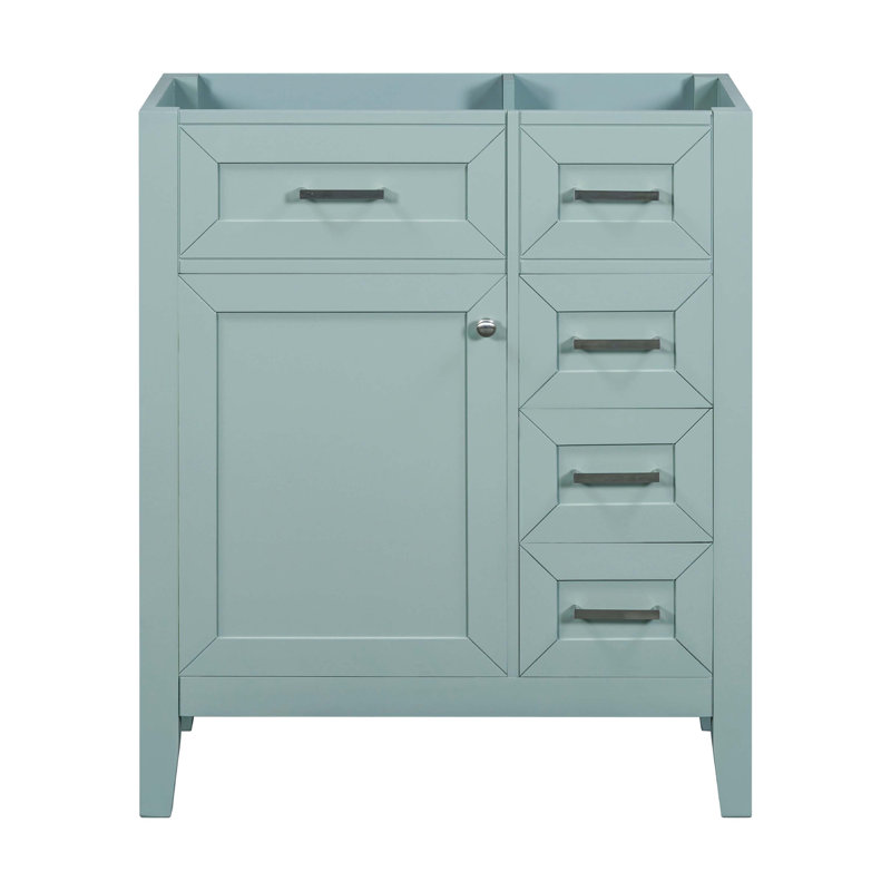 Meuble-lavabo de 30 po sans lavabo, base d'armoire seulement, armoire de salle de bain avec tiroirs, structure solide et panneau de fibres à densité moyenne