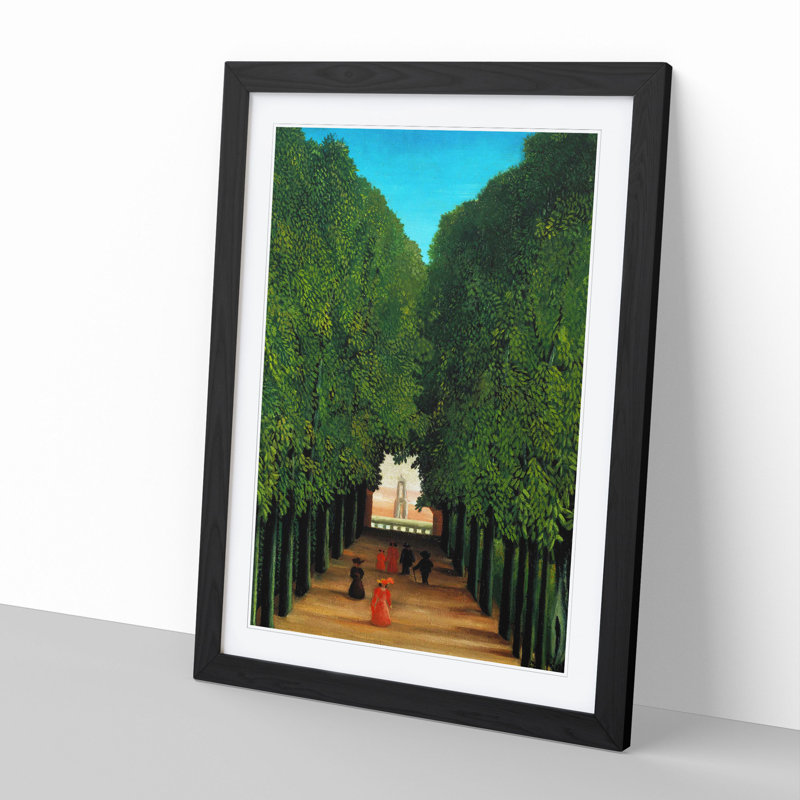 The Avenue in the Park by Henri Rousseau - Picture Frame Painting, 36cm H x 27cm W x 2cm D, Black