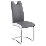 Ensemble de 4 chaises d'appoint en polyuréthane gris / blanc Ao