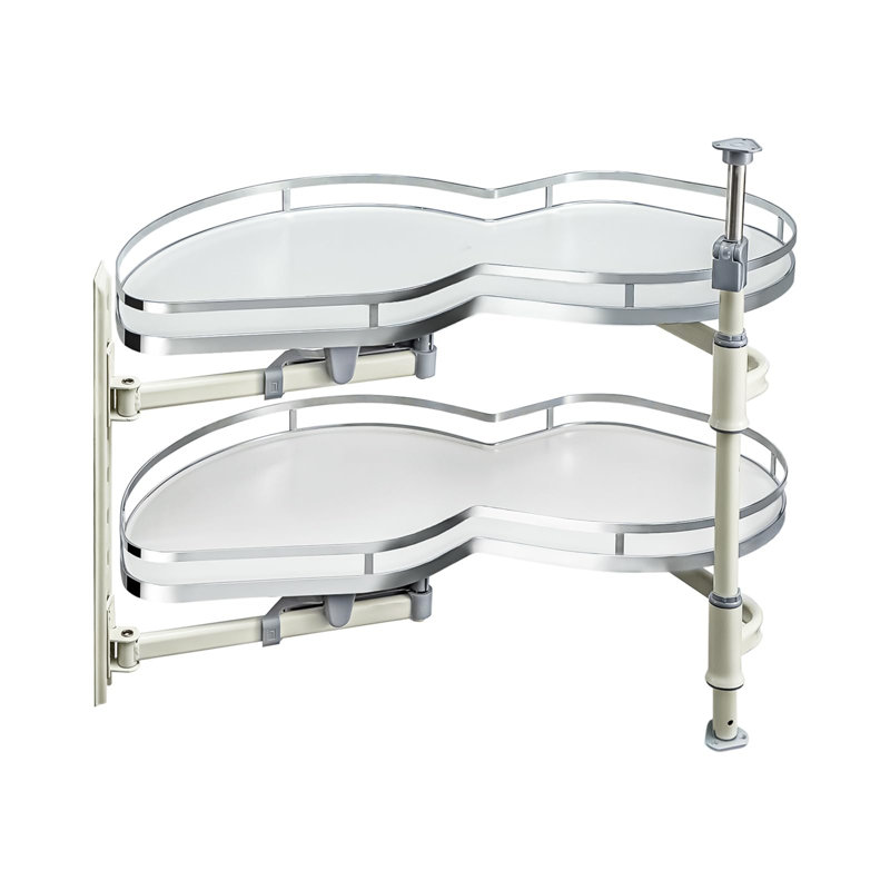 Blind Corner Cabinet Organiser, White/Silver