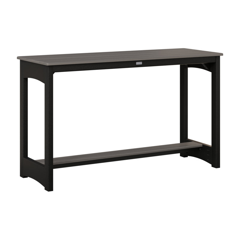 Balcony Outdoor Bar Table, Black, Coastal Gray, 35.5" H x 60" W x 22" D
