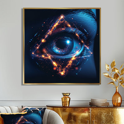 «Mystic Blue Eye Futuristic Sci-Fi», art mural œil