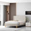 Structure de lit plateforme tapissier à grand lit avec tête de lit capitonnée verticale, pas de sommier tapissier, beige-609195245-597877140