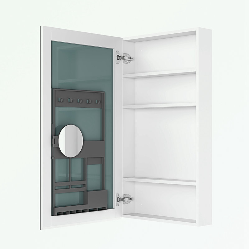 Armoire à pharmacie murale avec porte gauche et tablettes intérieures, H 36 po x l 20 po x P 4 po