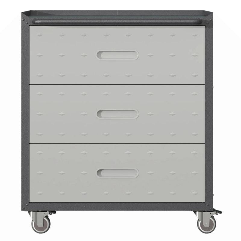Metal Storage Cabinet With Wheels - 3 Drawer Tool Cabinet For Garage, Office, And Organizer Solutions