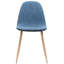 2 chaises de salle à manger de style Mid-Century moderne, revêtement en tissu bleu pâle, pieds en métal noyer, chaises confortables pour 2 places, chaise recouverte de tissu, surface en fer-974875196