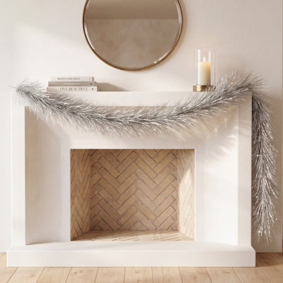 72" Artificial Silver Metallic Pine Christmas Garland